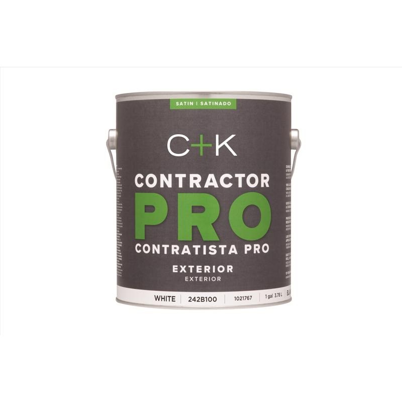 C+K Contractor Pro Satin White Paint Exterior 1 gal (In-store Pickup Only)