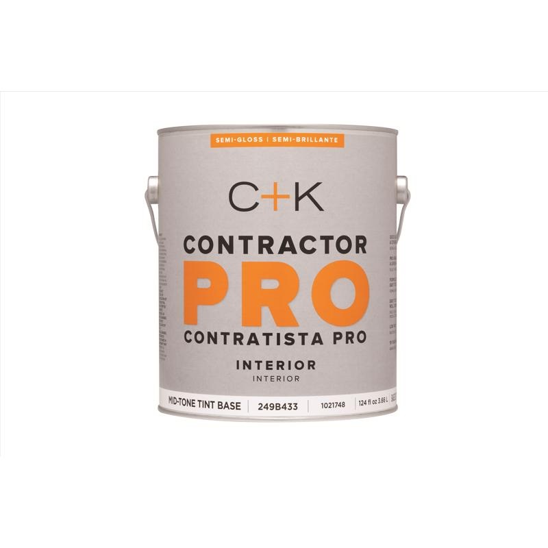 C+K Contractor Pro Semi-Gloss Tint Base Mid-Tone Base Paint Interior 1 gal (In-store Pickup Only)