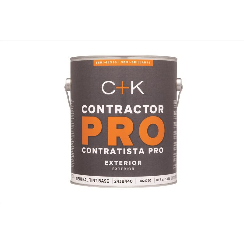 C+K Contractor Pro Semi-Gloss Tint Base Neutral Base Paint Exterior 1 gal (In-store Pickup Only)