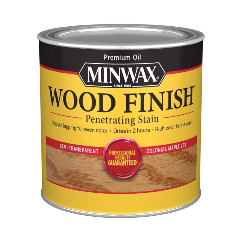 Minwax Wood Finish Semi-Transparent Colonial Maple Oil-Based Penetrating Wood Stain 1/2 pt
