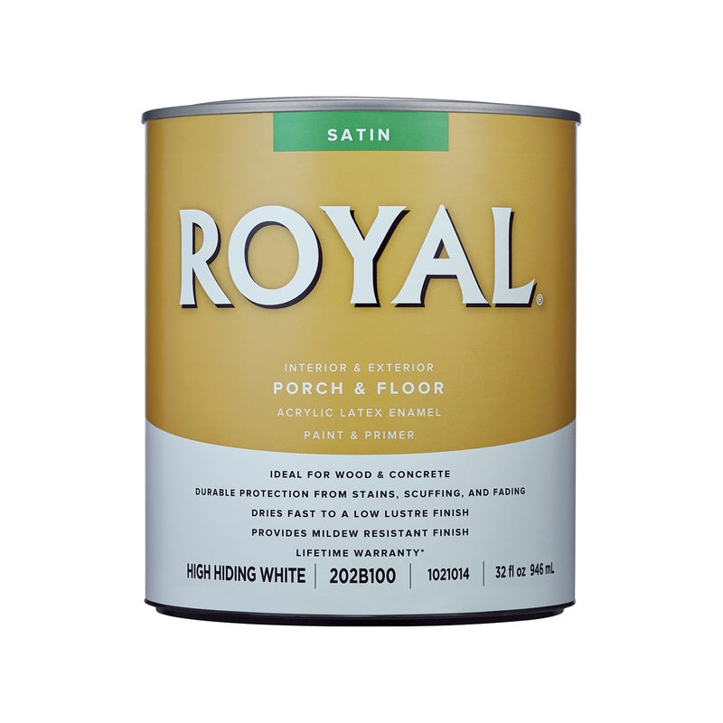 Royal Satin High-Hiding White Porch & Floor Paint 1 qt (In-store Pickup Only)