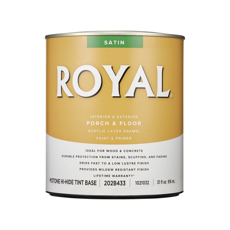 Royal Satin Mid-Tone Base Porch & Floor Paint 1 qt (In-store Pickup Only)