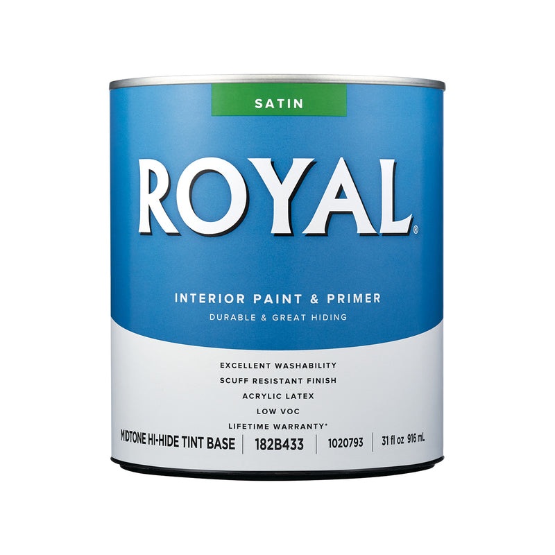 Royal Satin Tint Base Mid-Tone Base Paint Interior 1 qt (In-store Pickup Only)