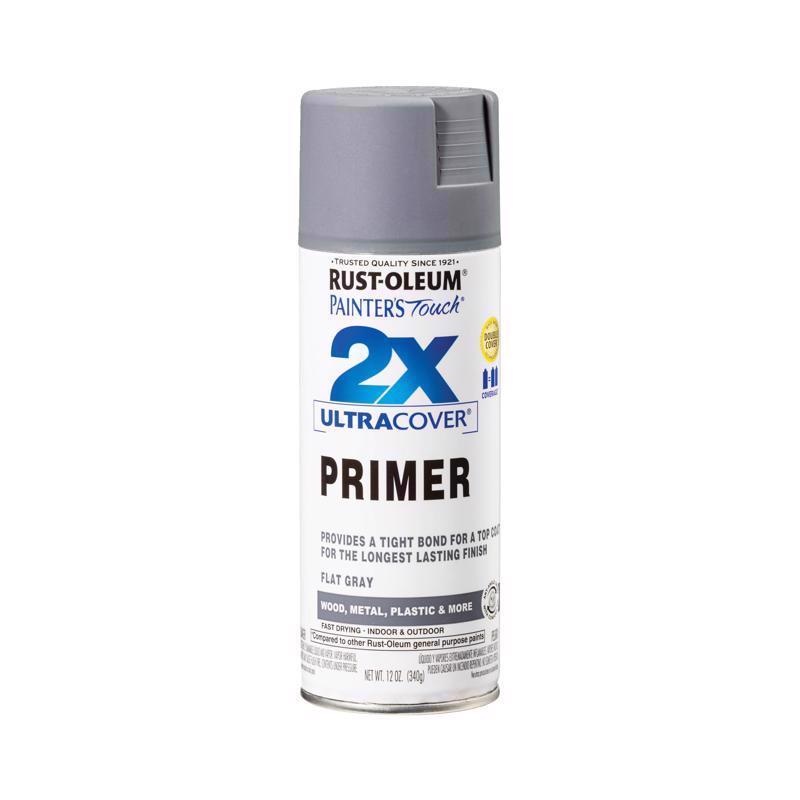 Rust-Oleum Painter’s Touch 2X Ultra Cover Flat Gray Paint+Primer Spray Paint 12 oz