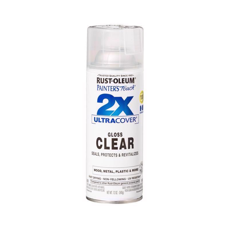 Rust-Oleum Painter’s Touch 2X Ultra Cover Gloss Clear Paint+Primer Spray Paint 12 oz