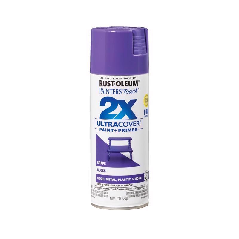 Rust-Oleum Painter’s Touch 2X Ultra Cover Gloss Grape Paint+Primer Spray Paint 12 oz