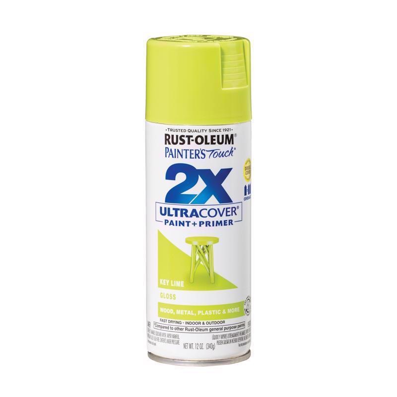 Rust-Oleum Painter’s Touch 2X Ultra Cover Gloss Key Lime Paint+Primer Spray Paint 12 oz