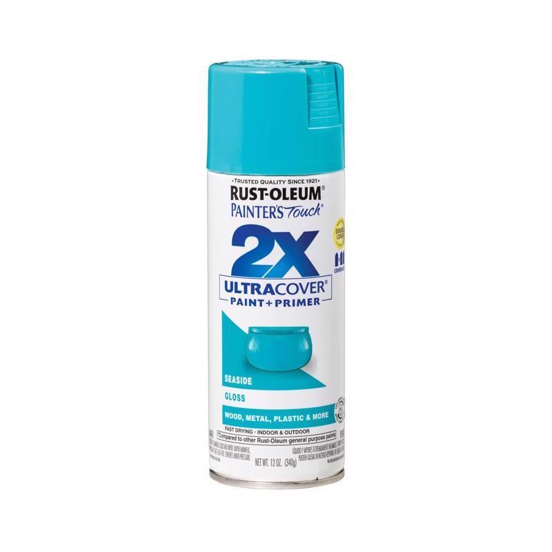Rust-Oleum Painter’s Touch 2X Ultra Cover Gloss Seaside Paint+Primer Spray Paint 12 oz