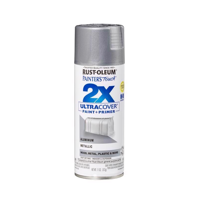 Rust-Oleum Painter’s Touch 2X Ultra Cover Metallic Aluminum Paint+Primer Spray Paint 12 oz