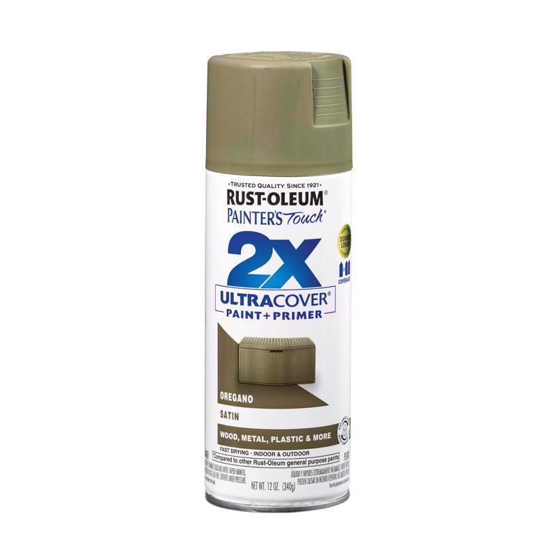 Rust-Oleum Painter’s Touch 2X Ultra Cover Satin Oregano Paint+Primer Spray Paint 12 oz