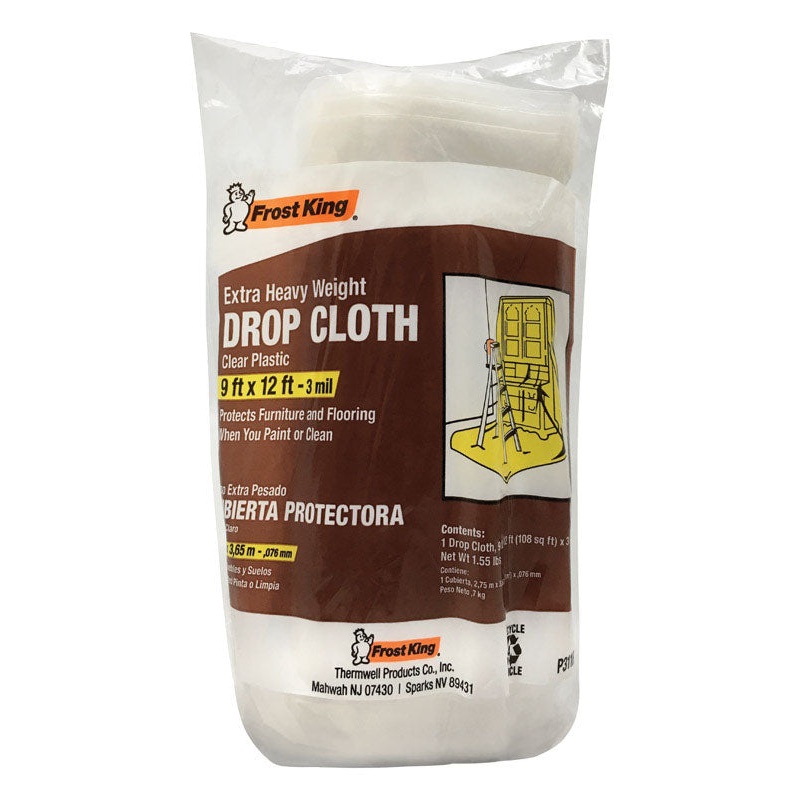 Frost King 9 ft. W X 12 ft. L X 3 mil Plastic Drop Cloth 1 pk