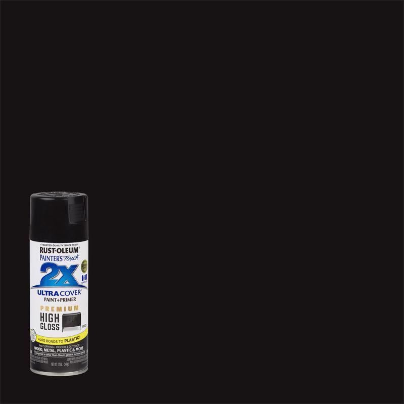 Rust-Oleum Painter’s Touch 2X Ultra Cover High-Gloss Black Paint+Primer Spray Paint 12 oz