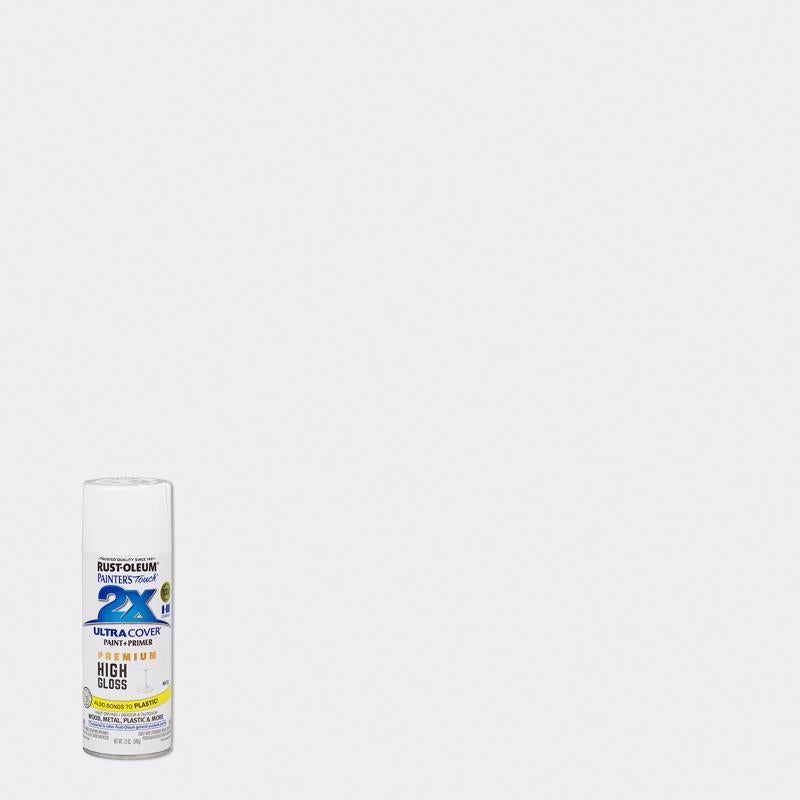 Rust-Oleum Painter’s Touch 2X Ultra Cover High-Gloss White Paint+Primer Spray Paint 12 oz