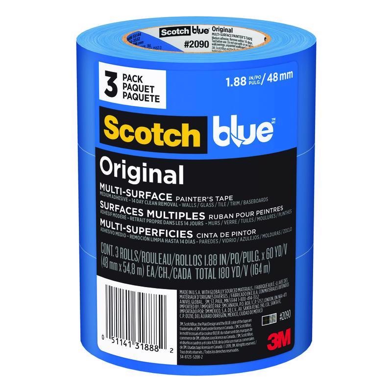 ScotchBlue 1.88 in. W X 60 yd L Blue Medium Strength Original Painter’s Tape 3 pk