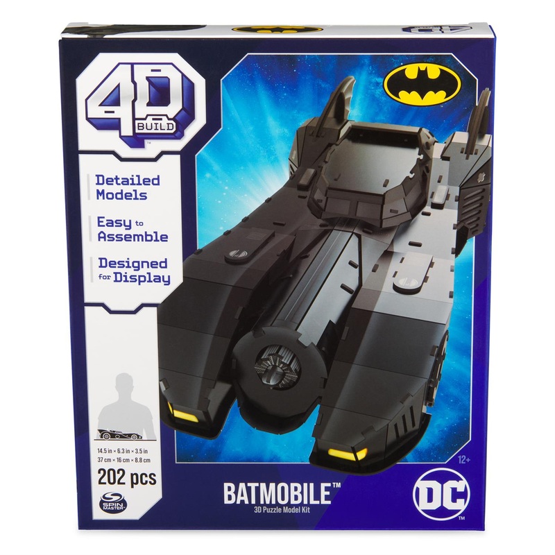4D Build, DC Batman Retro Batmobile 3D Puzzle Model Kit with Stand