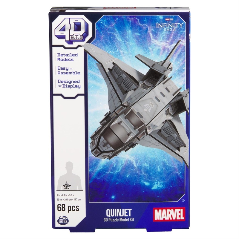 4D Build, Marvel Quinjet 3D Puzzle Model Kit with Stand