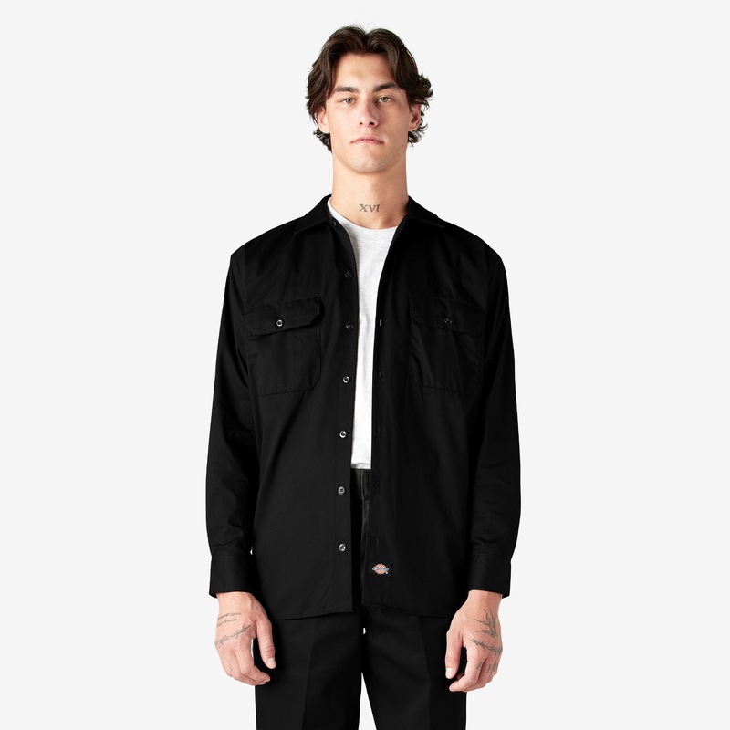 Dickies Long Sleeve Work Shirt (Black) Size XXL