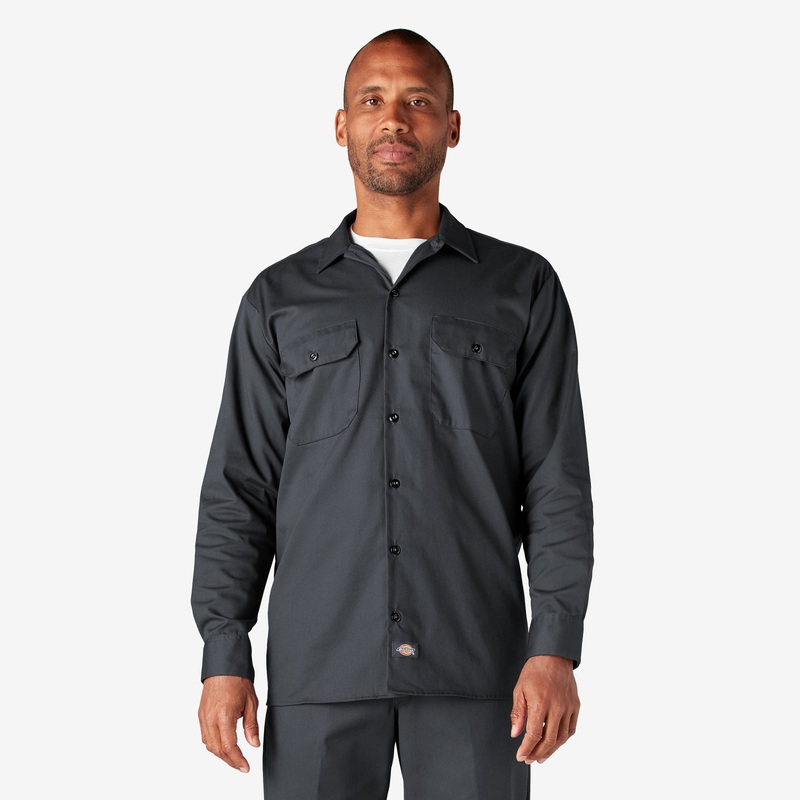 Dickies Long Sleeve Work Shirt (Charcoal Gray) Size XXL