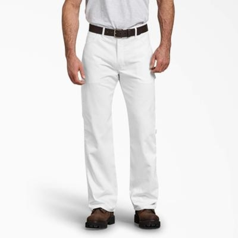 Dickies Men’s FLEX Relaxed Fit Painter’s Pants (White) Size 36×30