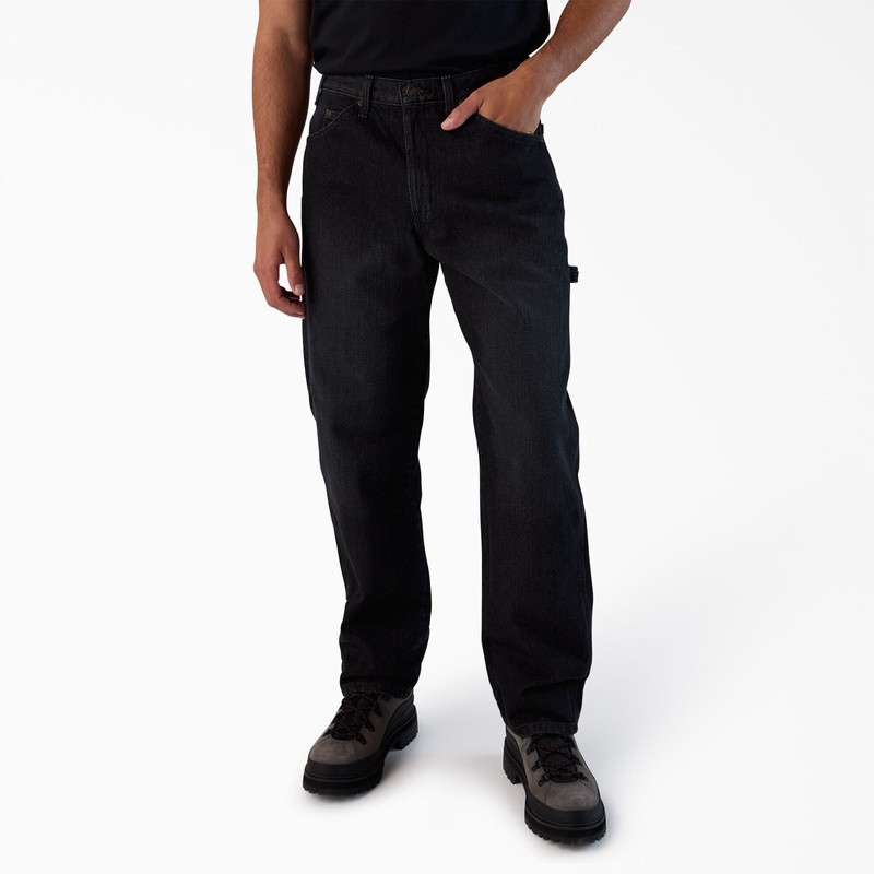 Dickies Relaxed Fit Heavyweight Carpenter Jeans (Black Denim) Size 36×34