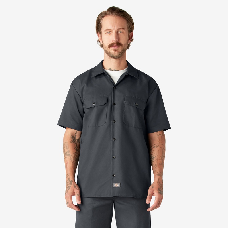 Dickies Short Sleeve Work Shirt (Charcoal Gray) Size XL