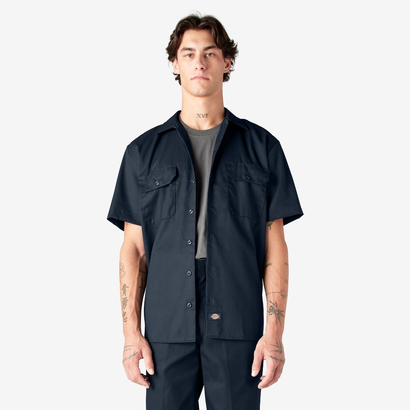 Dickies Short Sleeve Work Shirt (Dark Navy) Size 3XL