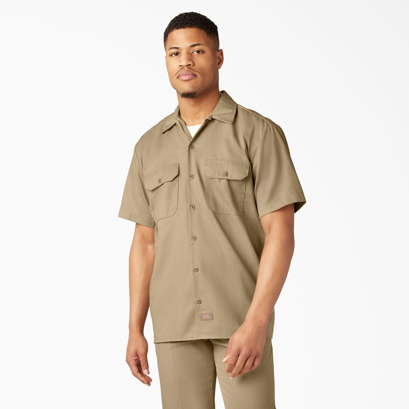 Dickies Short Sleeve Work Shirt (Khaki) Size L