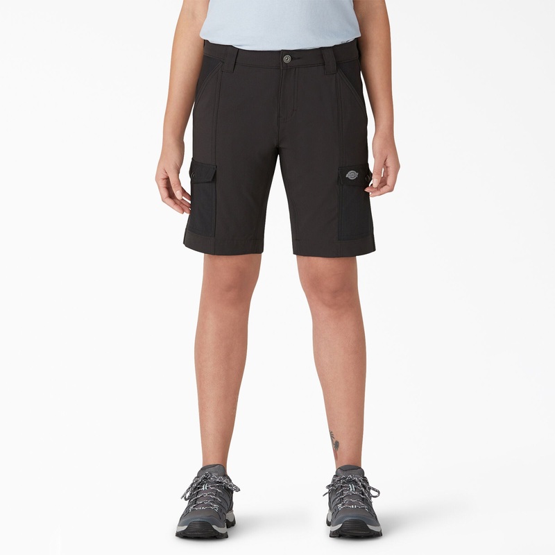 Dickies Women’s Cooling Slim Fit Cargo Shorts, 10 (Black) Size 12