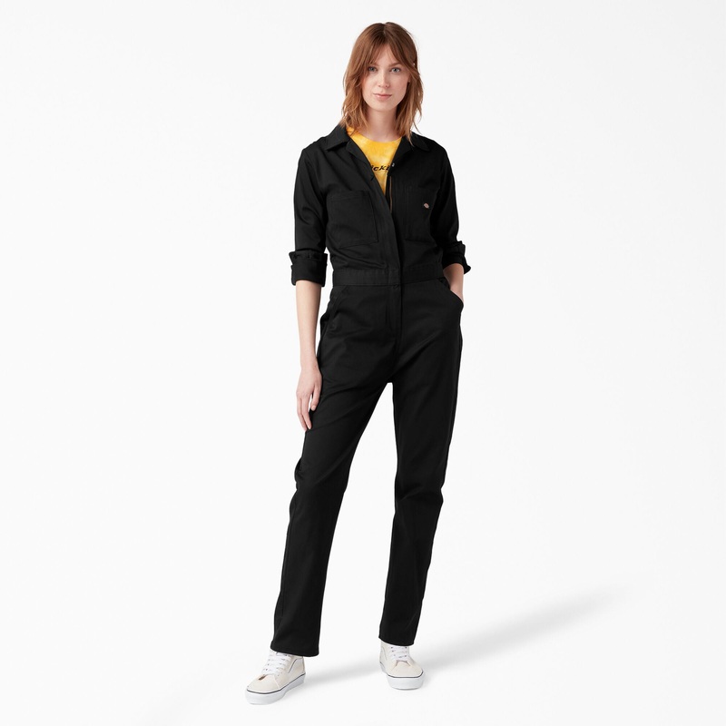 Dickies Women’s Long Sleeve Coveralls (Black) Size M