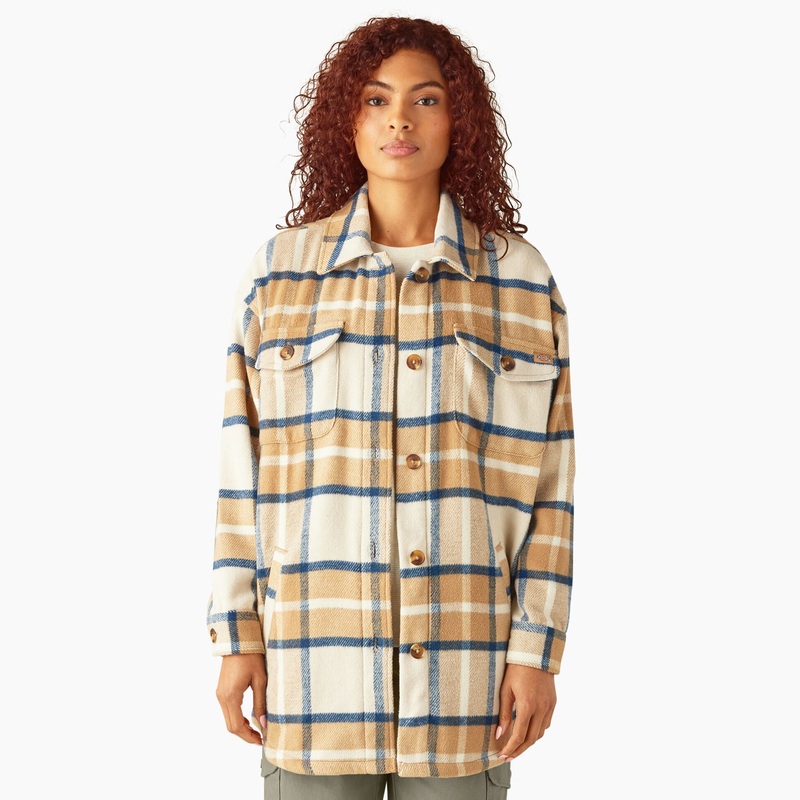 Dickies Women’s Oversized Shirt Jacket (Maple) Size M