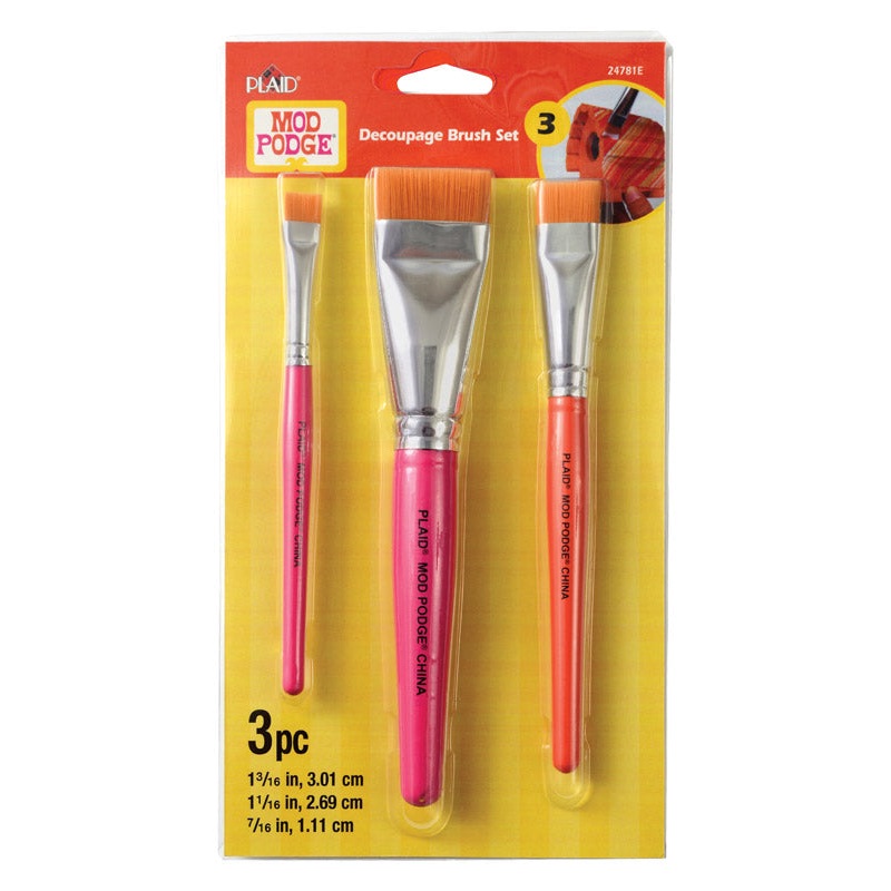 Plaid Mod Podge Flat Decoupage Brush Set