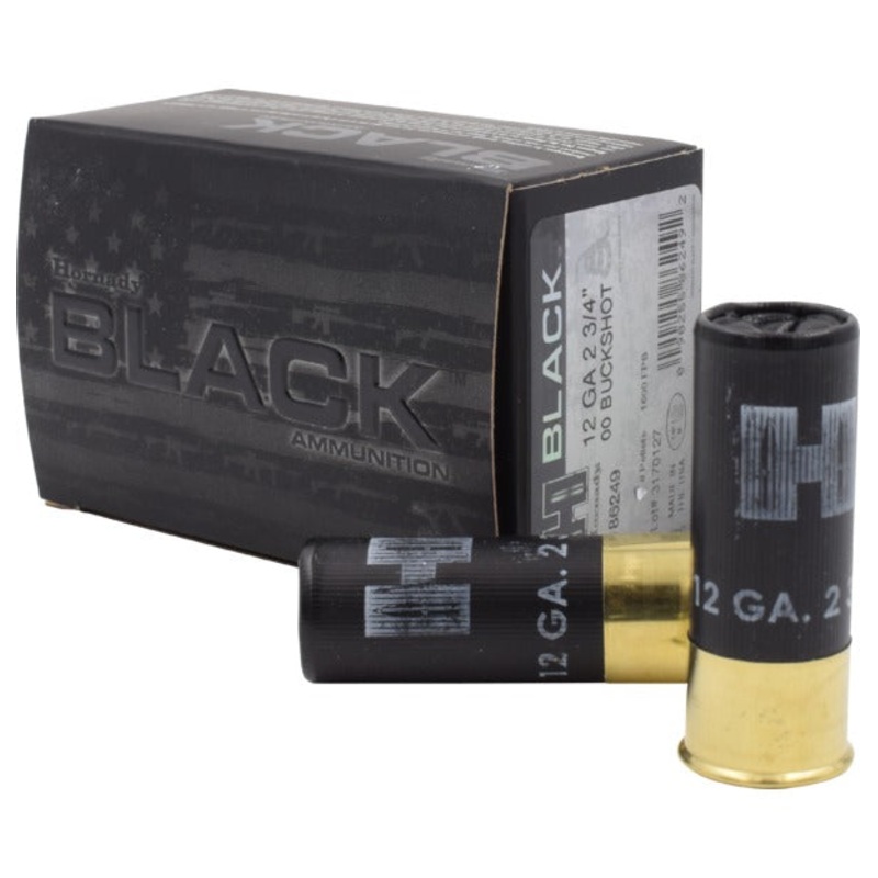 12 GA 00 Buckshot Hornady BLACK