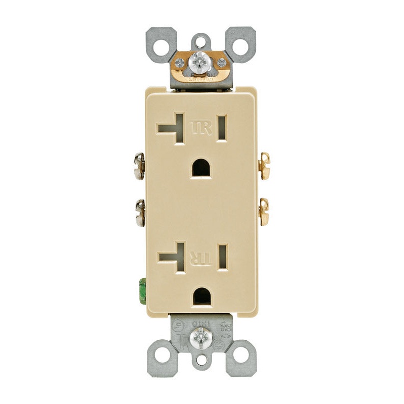 Leviton Decora 20 amps 125 V Duplex Ivory Outlet 5-20R 1 pk