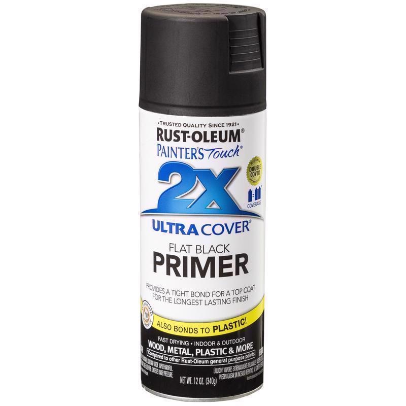 Rust-Oleum Painter’s Touch 2X Ultra Cover Flat Black Primer Spray 12 oz
