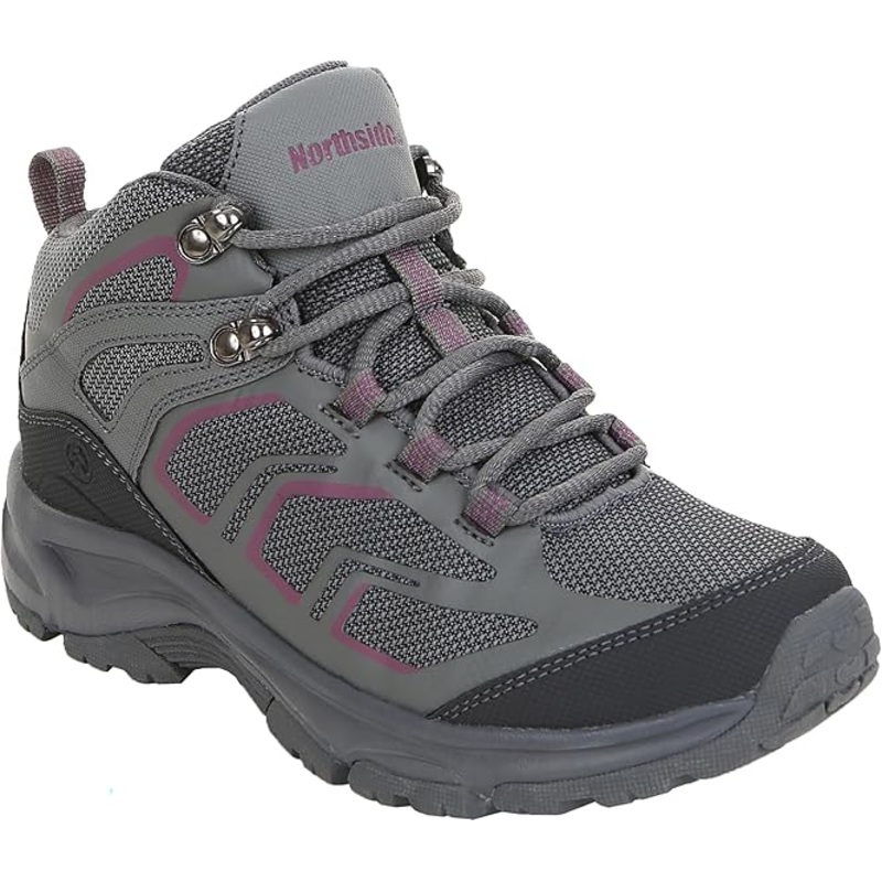 Northside Women’s Skyview Mid Hiking Boot (Grey/Berry) Size 8 1/2