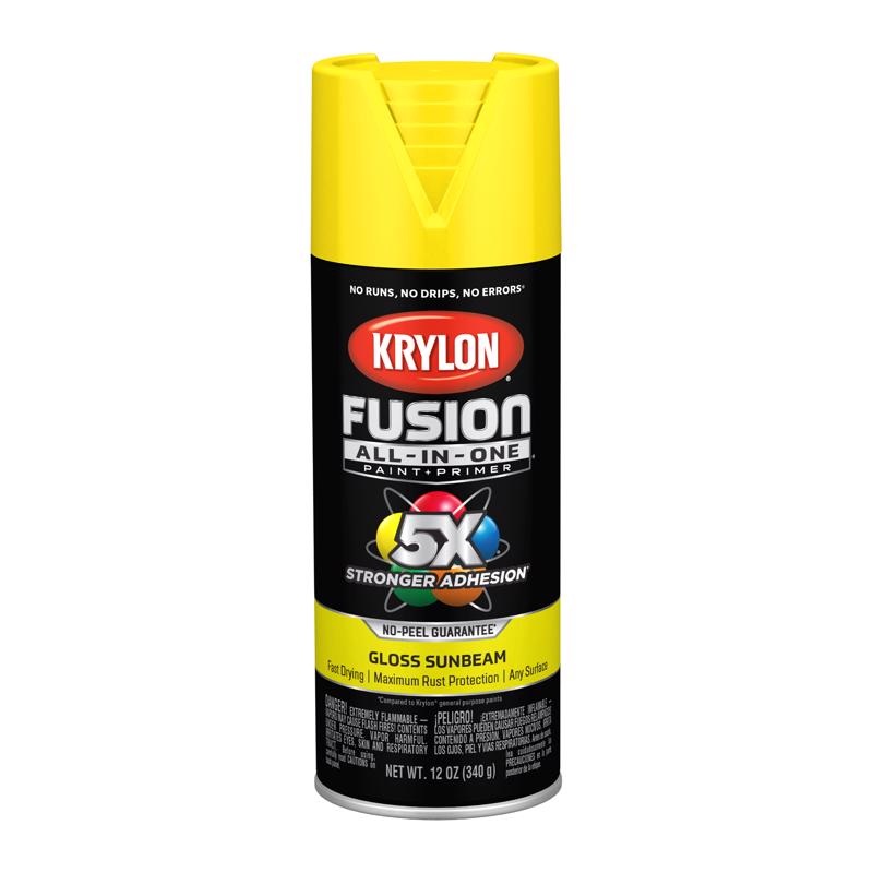 Krylon Fusion All-In-One Gloss Sunbeam Paint+Primer Spray Paint 12 oz