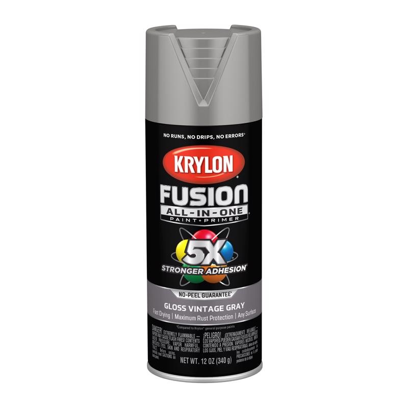 Krylon Fusion All-In-One Gloss Vintage Gray Paint+Primer Spray Paint 12 oz