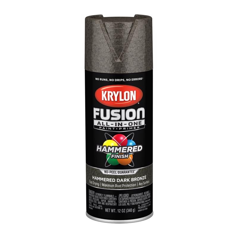 Krylon Fusion All-In-One Hammered Dark Bronze Paint+Primer Spray Paint 12 oz