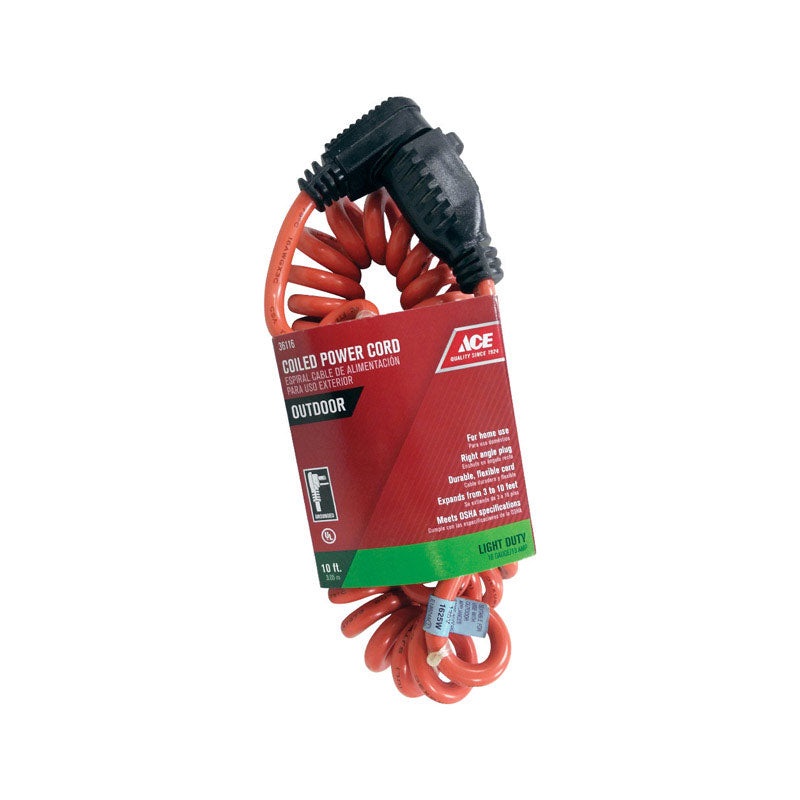 Ace Indoor or Outdoor 3 to 10 ft. L Orange Extension Cord 16/3 SJTW