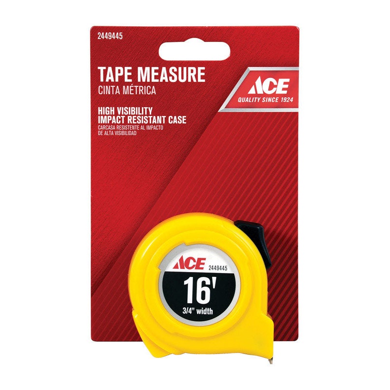 Ace 16 ft. L X 0.75 in. W High Visibility Tape Measure 1 pk