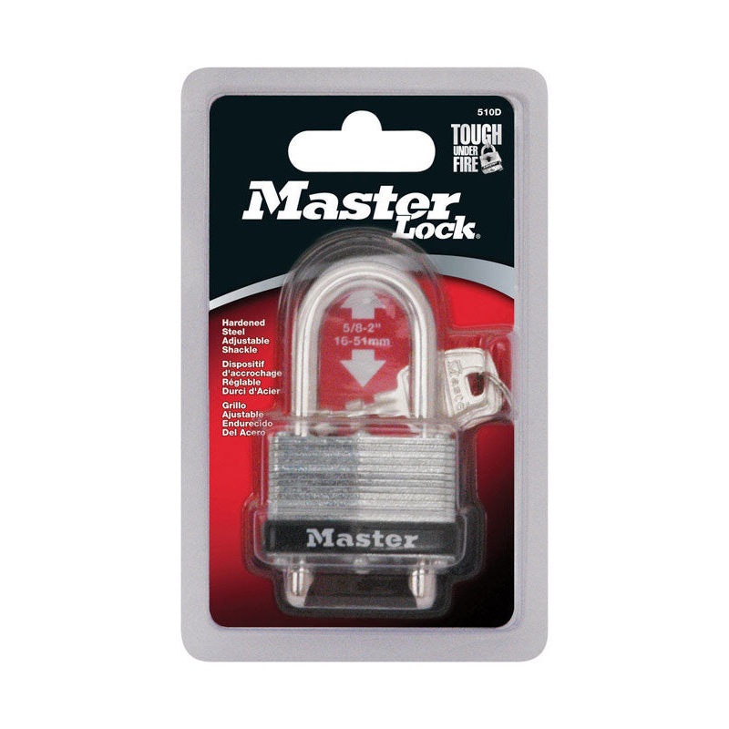 Master Lock 1-3/32 in. H X 1-1/32 in. W X 1-3/4 in. L Laminated Steel Warded Locking Warded Padlock