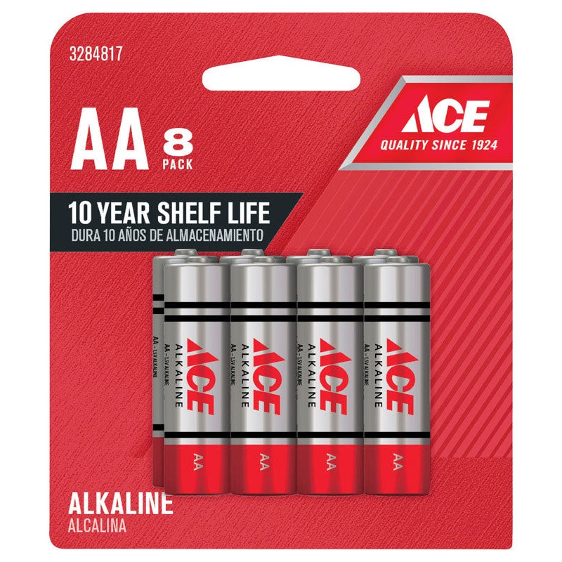 Ace AA Alkaline Batteries 8 pk Carded