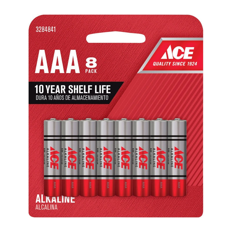 Ace AAA Alkaline Batteries 8 pk Carded