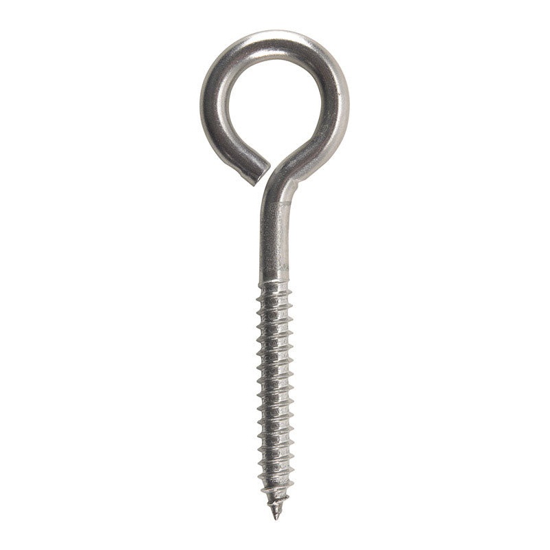 Hampton 3/8 in. X 8 in. L Stainless Stainless Steel Lag Thread Eyebolt