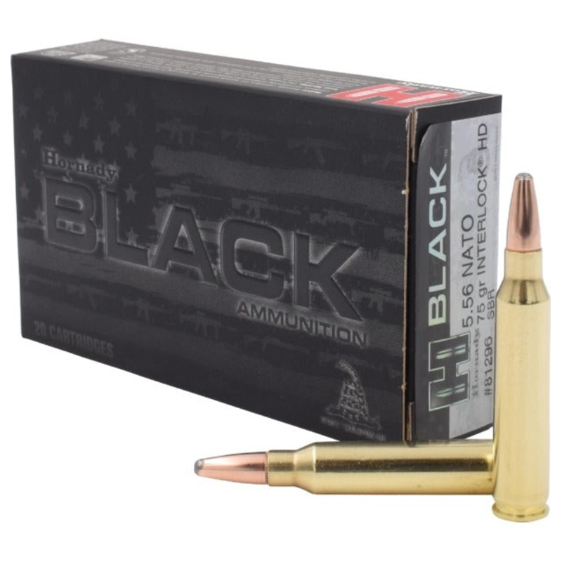 5.56 NATO 75 gr Interlock HD SBR Hornady BLACK