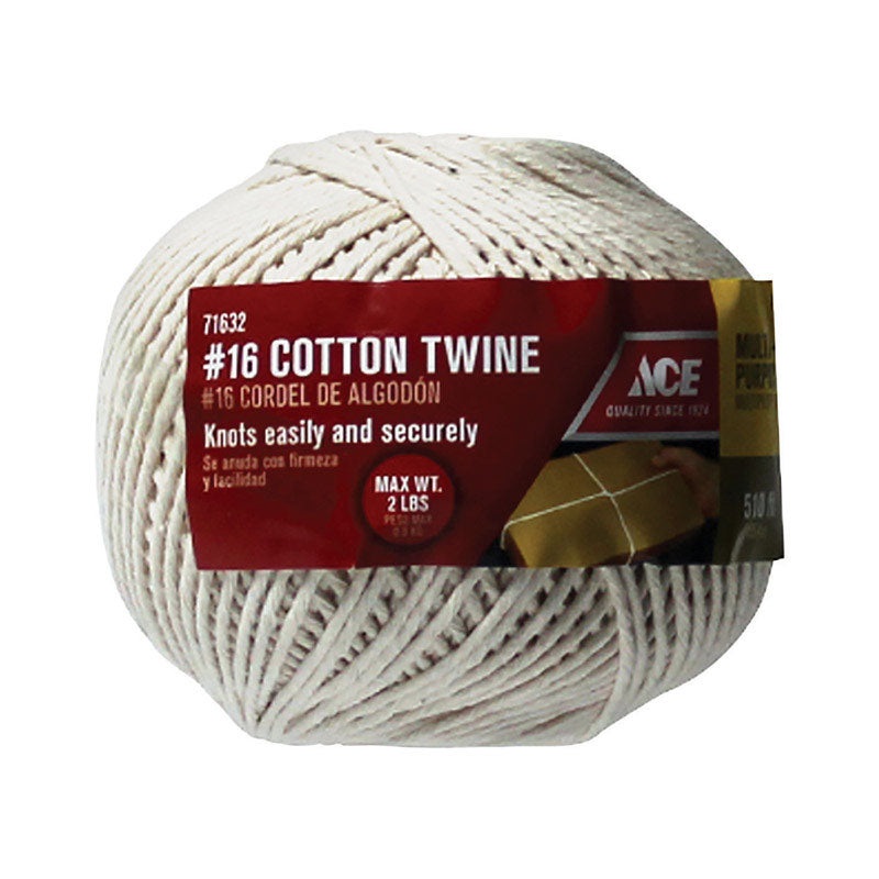 Ace #16 in. D X 510 ft. L White Wrapping Cotton Twine