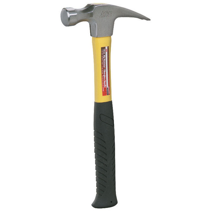 Ace 16 oz Smooth Face Rip Hammer Fiberglass Handle