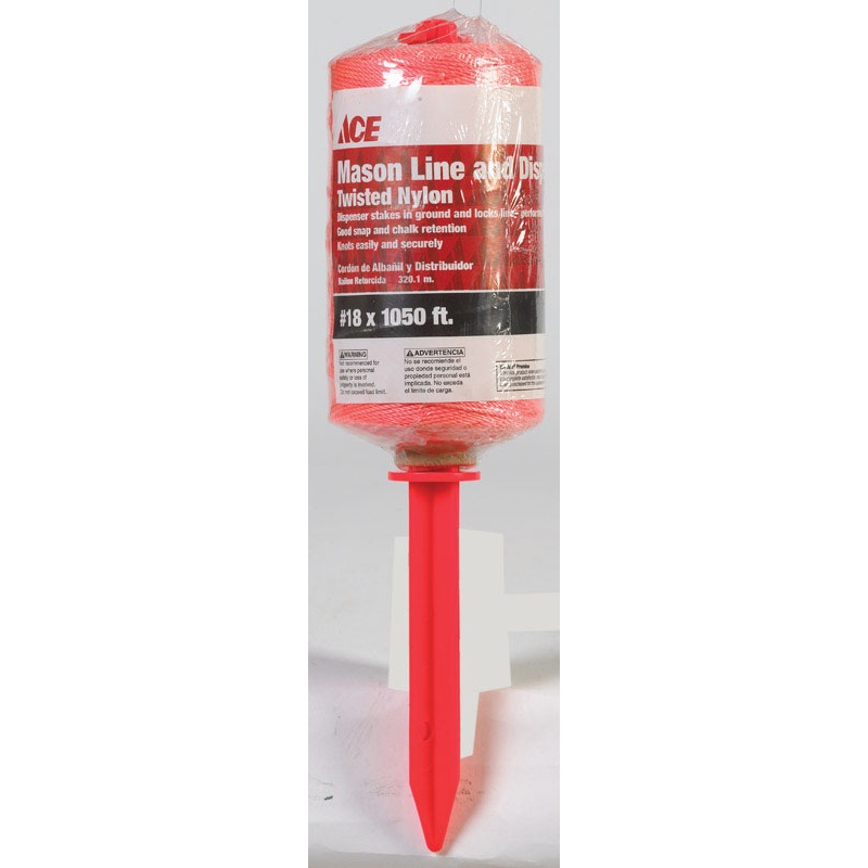 Ace 18 in. D X 1050 ft. L Orange Twisted Nylon Twine