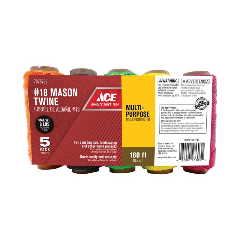 Ace 18 # X 160 ft. L Assorted Twisted Nylon Twine