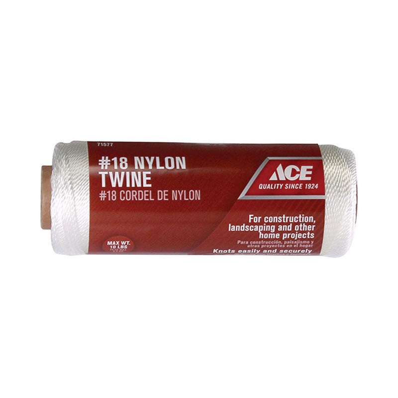 Ace 18 # X 525 ft. L White Twisted Nylon Twine